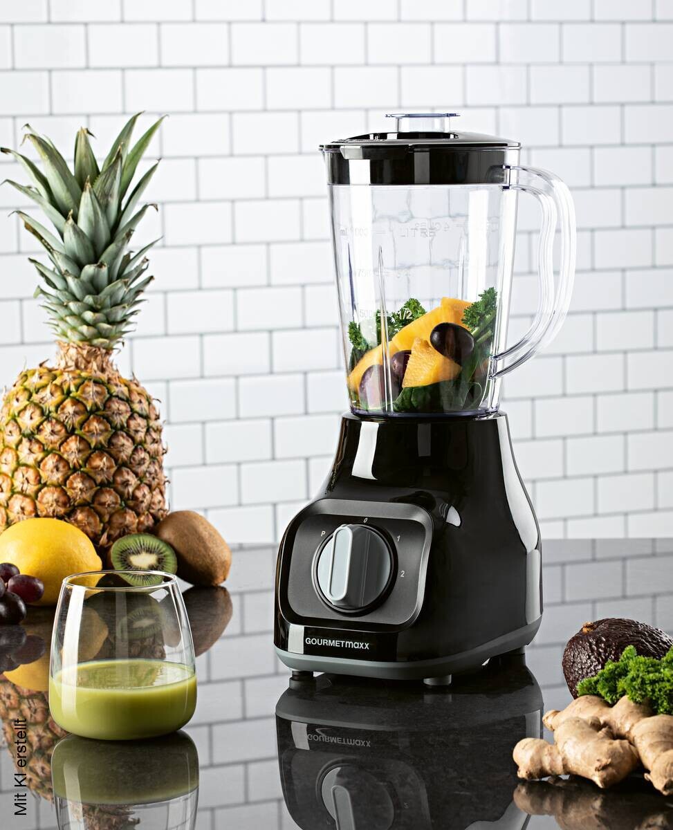GOURMETmaxx Standmixer schwarz Edelstahl B/H/L: ca. 17,5x37,5x21 cm