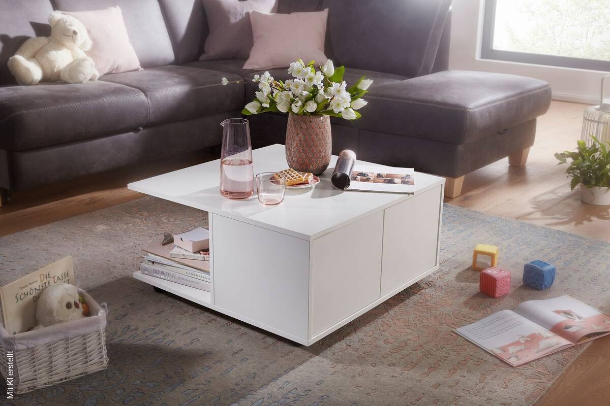 Couchtisch weiß B/H/T: ca. 70x36,5x70 cm