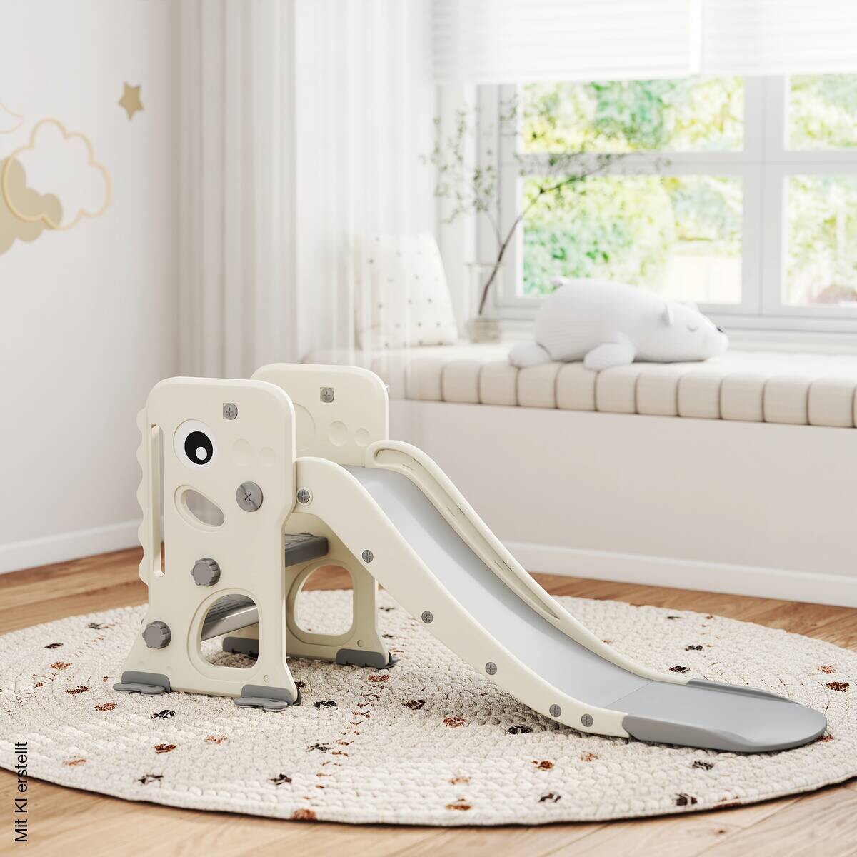 AIYAPLAY Kinderrutsche cremeweiß B/H/L: ca. 52x65x146 cm