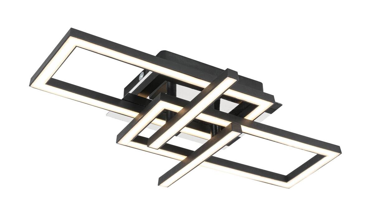 Nolo LED-Deckenleuchte Harald schwarz Chrom Kunststoff Metall B/H/L: ca. 28,5x7x42 cm 1 Brennstellen
