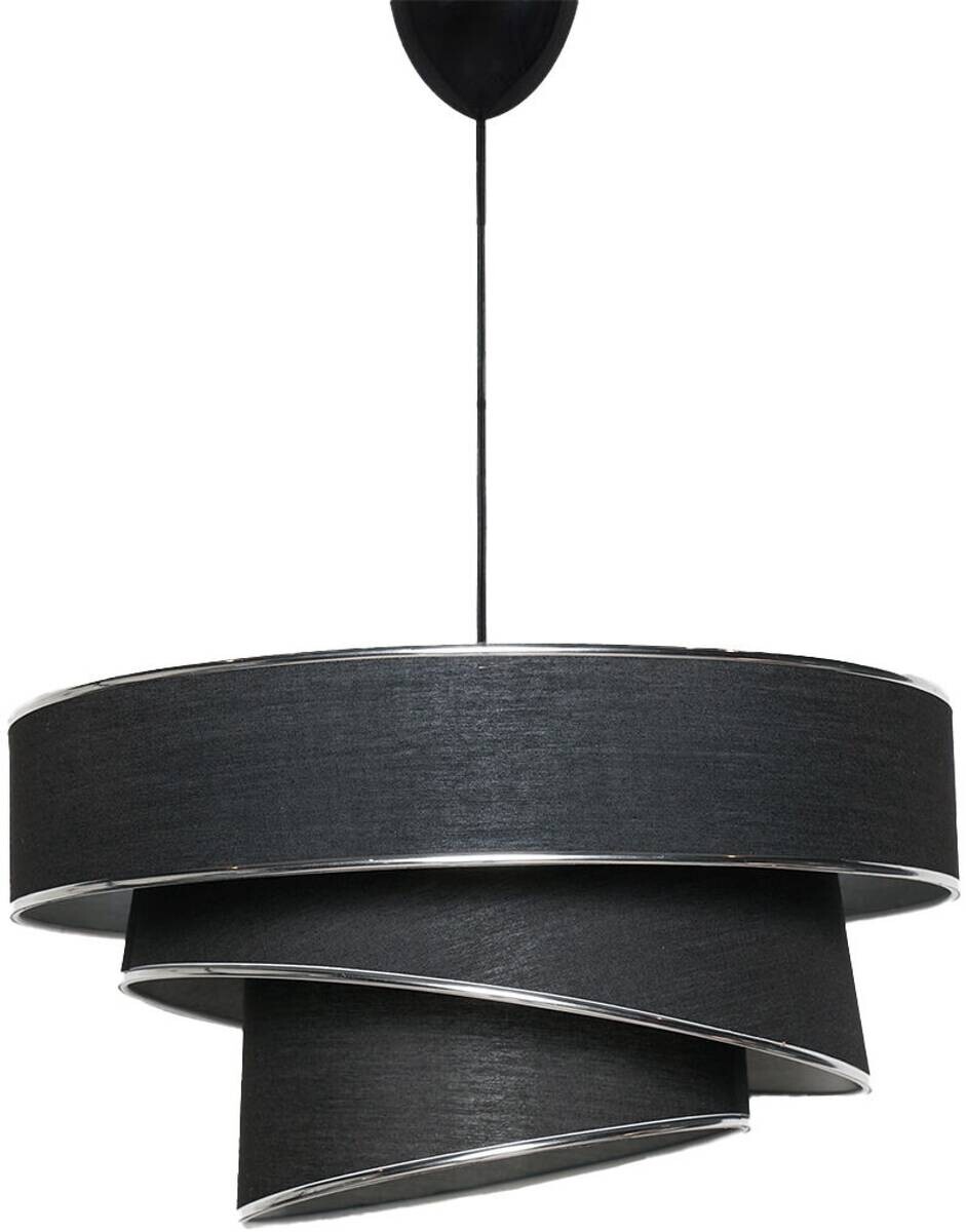 Opviq Pendelleuchte Couper schwarz silber Baumwolle B/H/L: ca. 40x72x40 cm E27 1 Brennstellen
