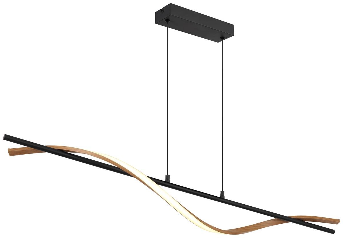 GLOBO LED-Hängeleuchte Opal dunkelbraun mattschwarz Metall Kunststoff PVC B/H/L: ca. 14x120x115 cm 1 Brennstellen