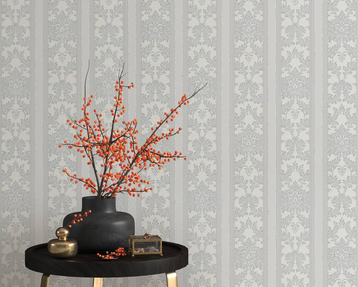 Erismann Vinyltapete Ornament grau B/L: ca. 53x1005 cm