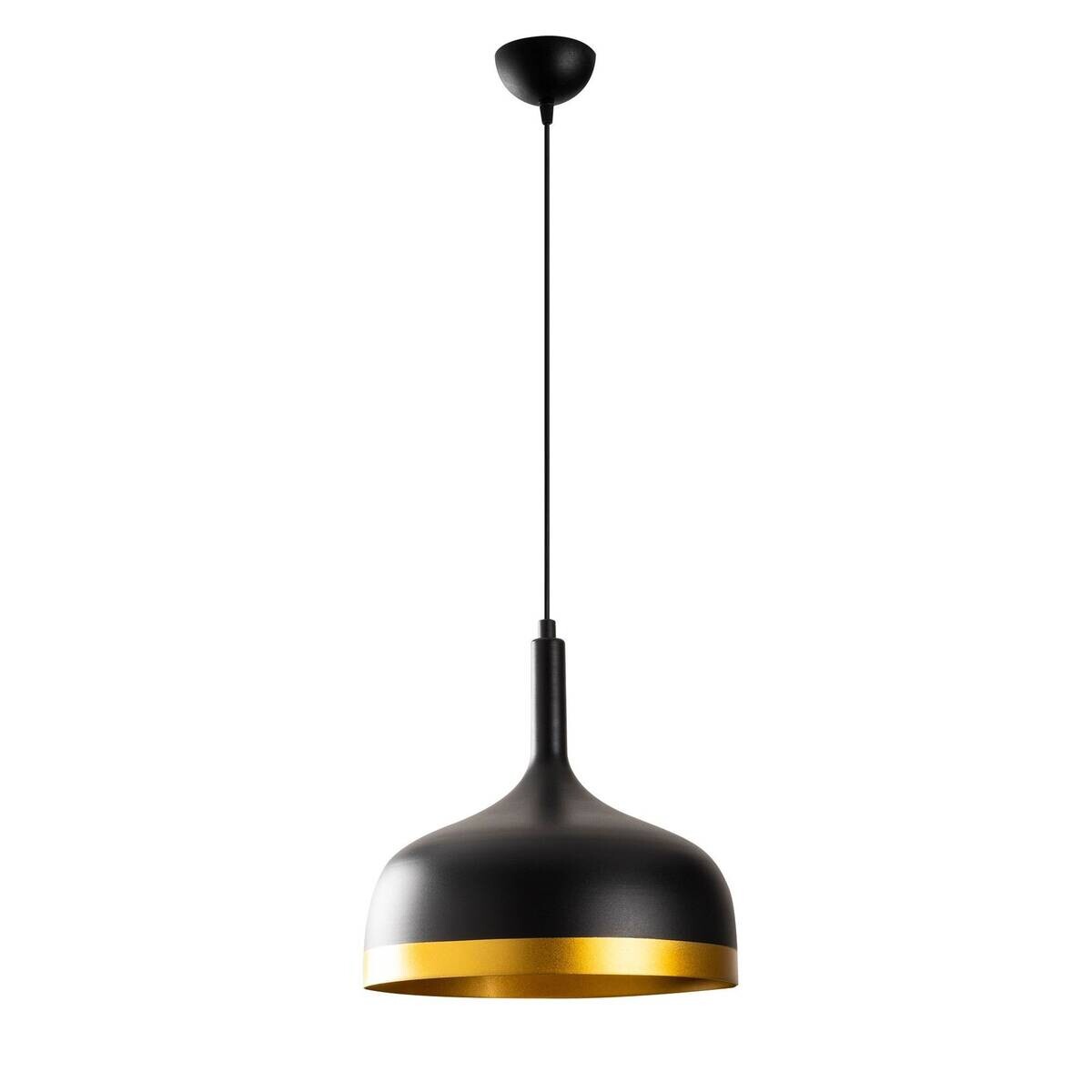 Opviq Pendelleuchte schwarz gold B/H/T: ca. 30x128x30 cm E27 1 Brennstellen