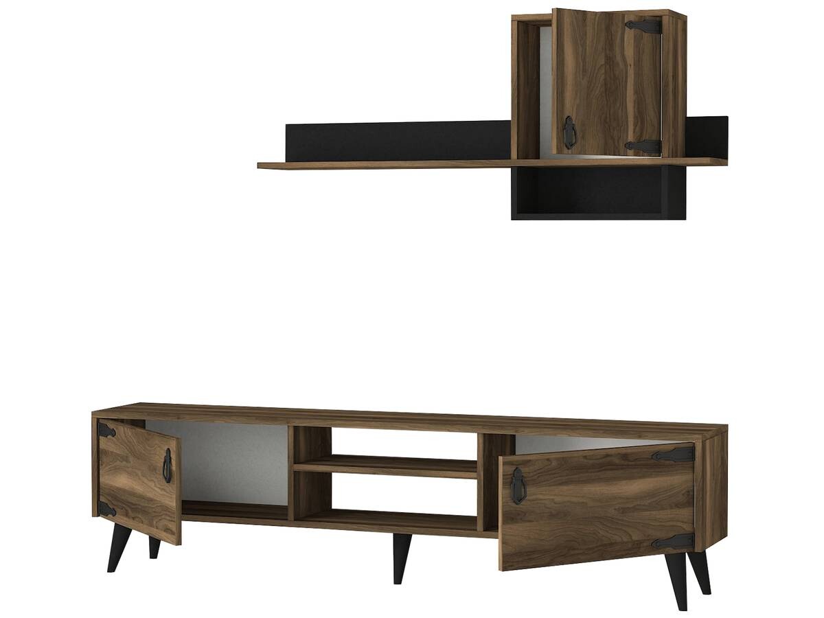 Wohnwand Anthes walnuss Nachbildung B/H/T: ca. 180x41x30 cm