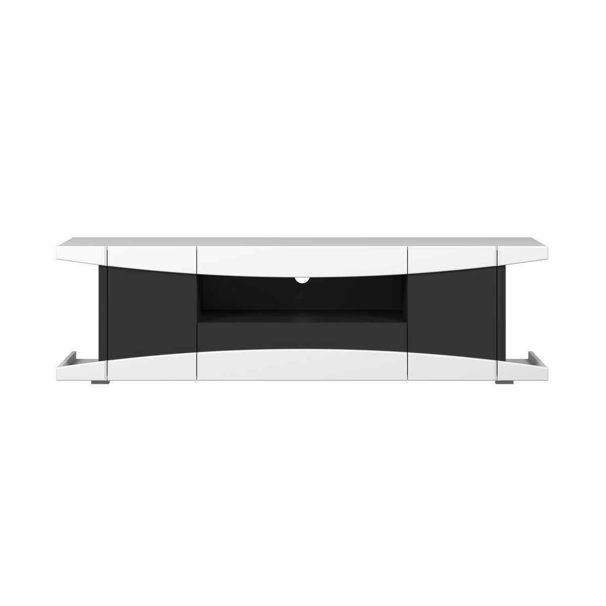 TV-Lowboard LevelUp Gaming weiß Lack matt schwarz Lack matt B/H/T: ca. 180x54x42 cm