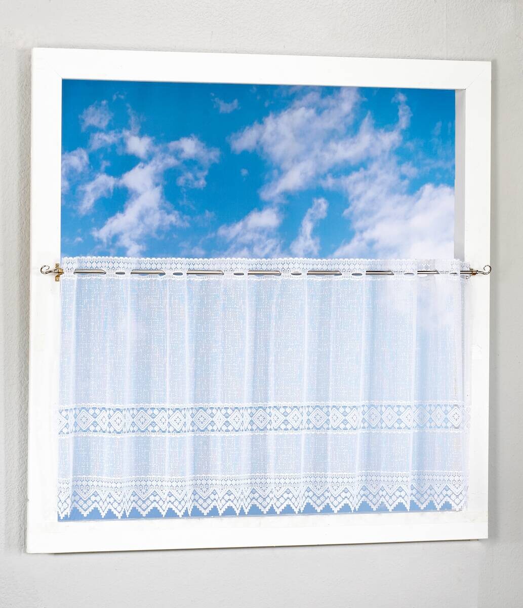 Scheibengardinen-Meterware weiß H: ca. 60 cm