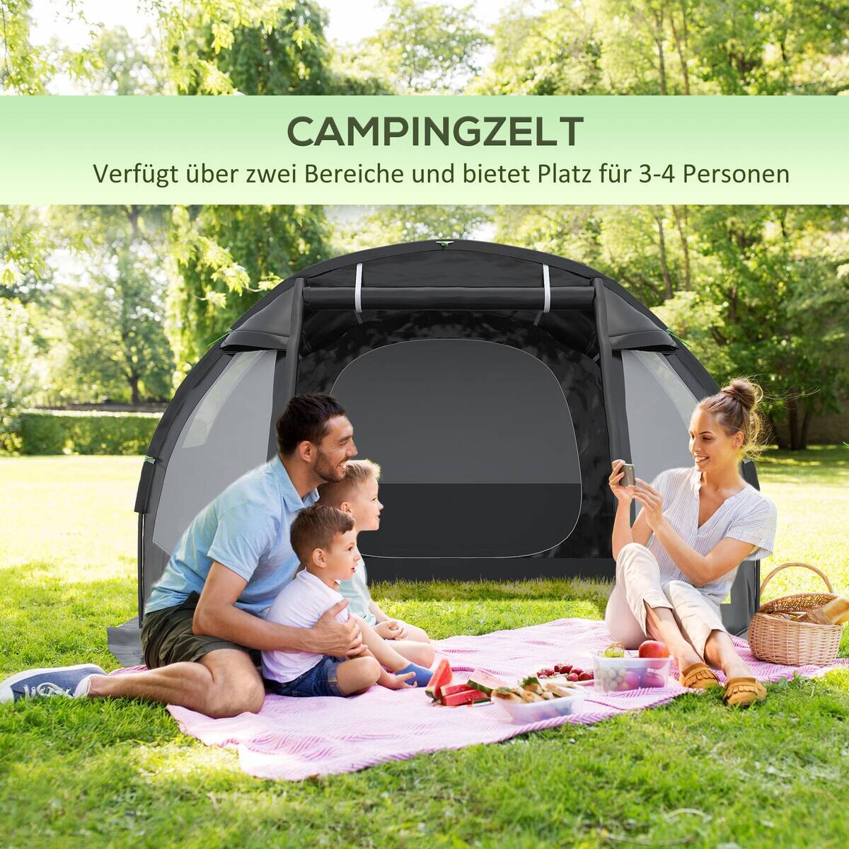 Outsunny Campingzelt B/H/L: ca. 264x172x475 cm