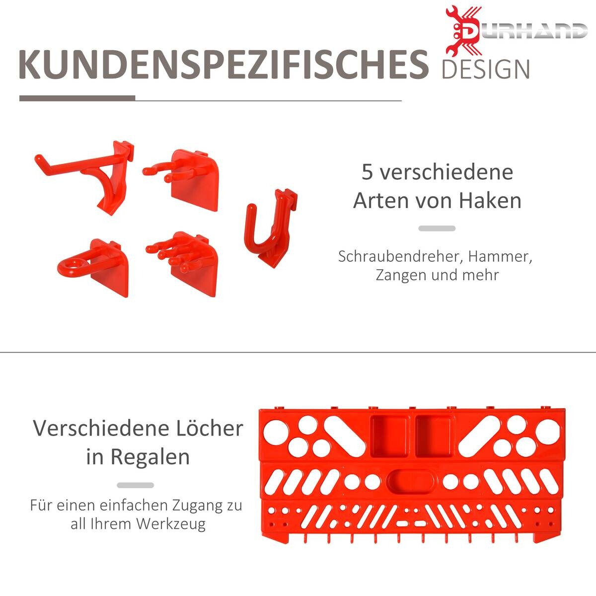 Werkzeuglochwand mit 54-teiliges Zubehör grau B/H/T: ca. 96x54x23 cm