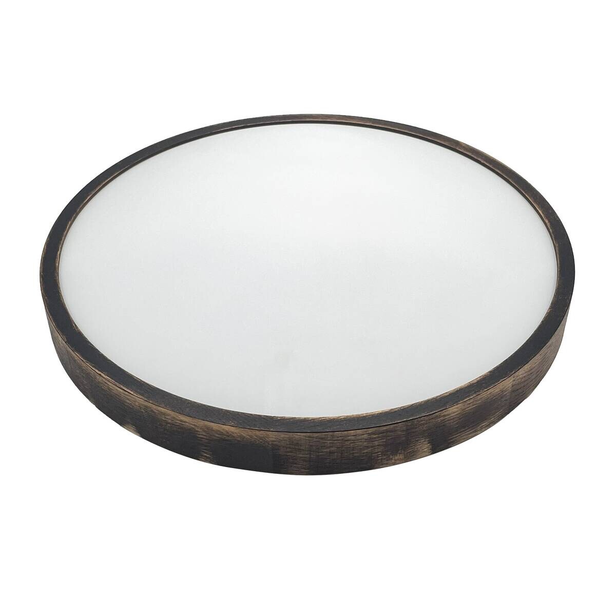 Lamkur Deckenleuchte Eiche Holz Glas B/H/L: ca. 48,5x12x48,5 cm