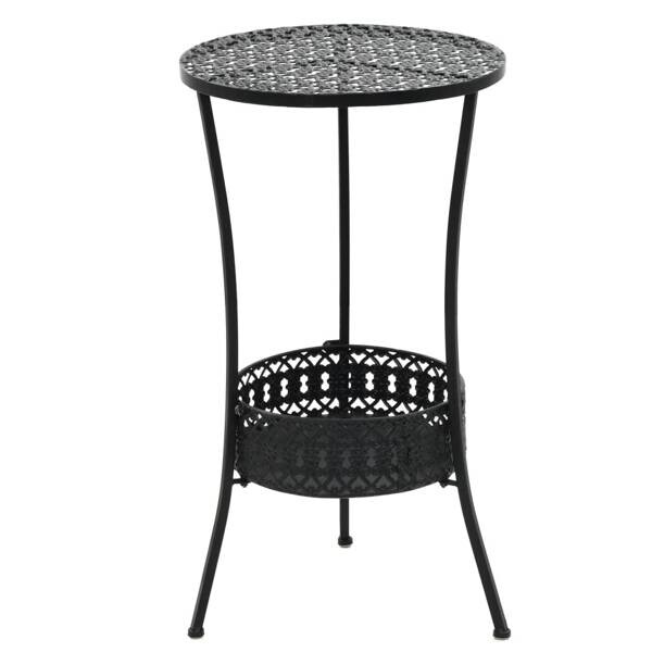 vidaXL Bistrotisch schwarz Metall B/H/L: ca. 70x40x40 cm