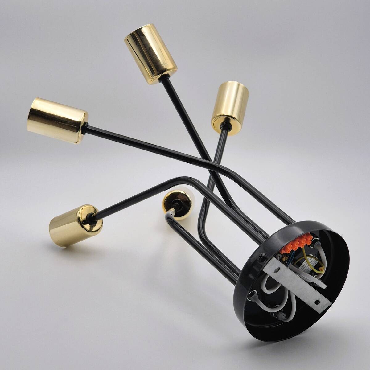 Lamkur Deckenleuchte gold Stahl B/H/L: ca. 36x34x36 cm E27 5 Brennstellen