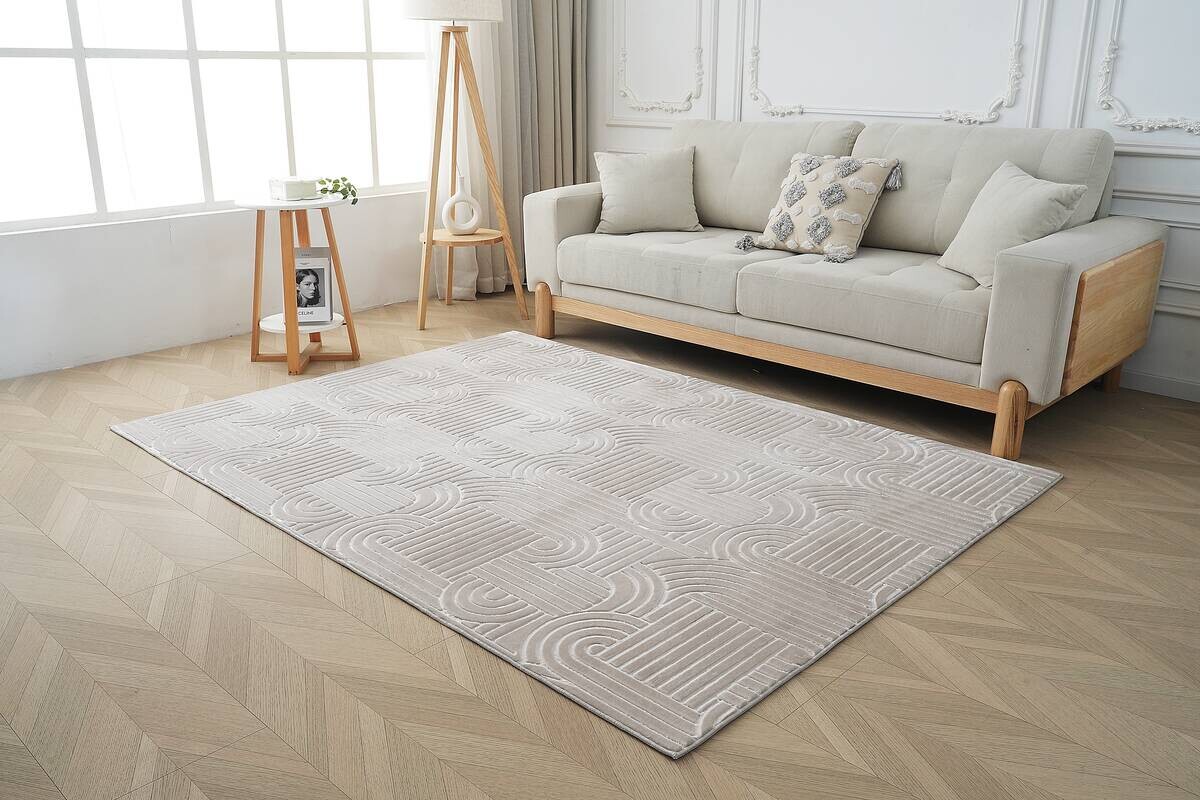 Kayoom Teppich Calma 125 beige B/L: ca. 120x160 cm