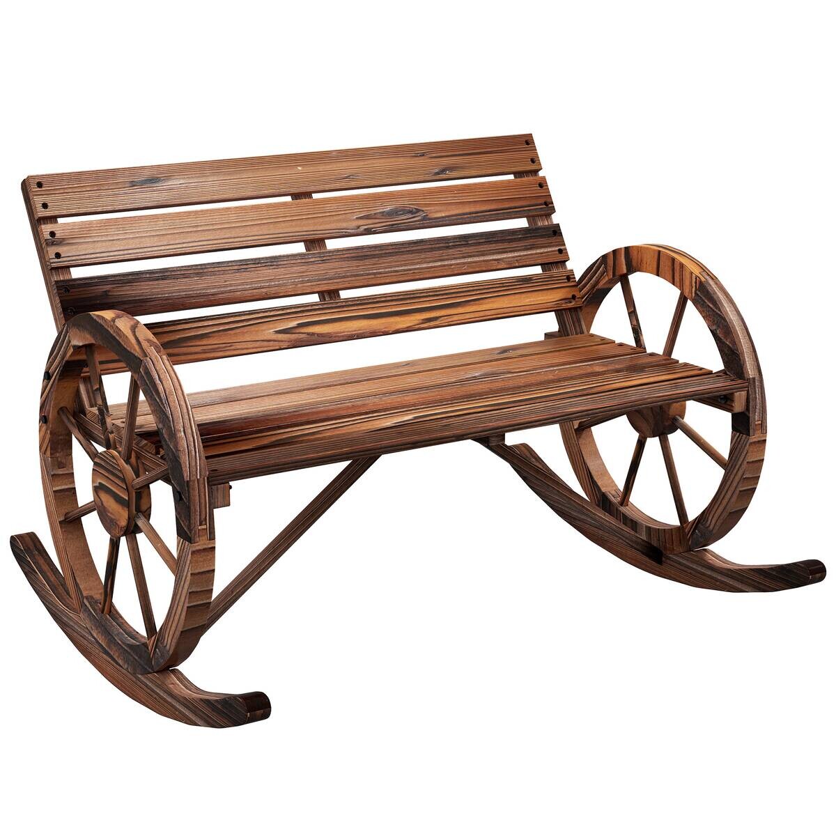 Outsunny Schaukelbank grau Holz B/H/L: ca. 88x105x74 cm