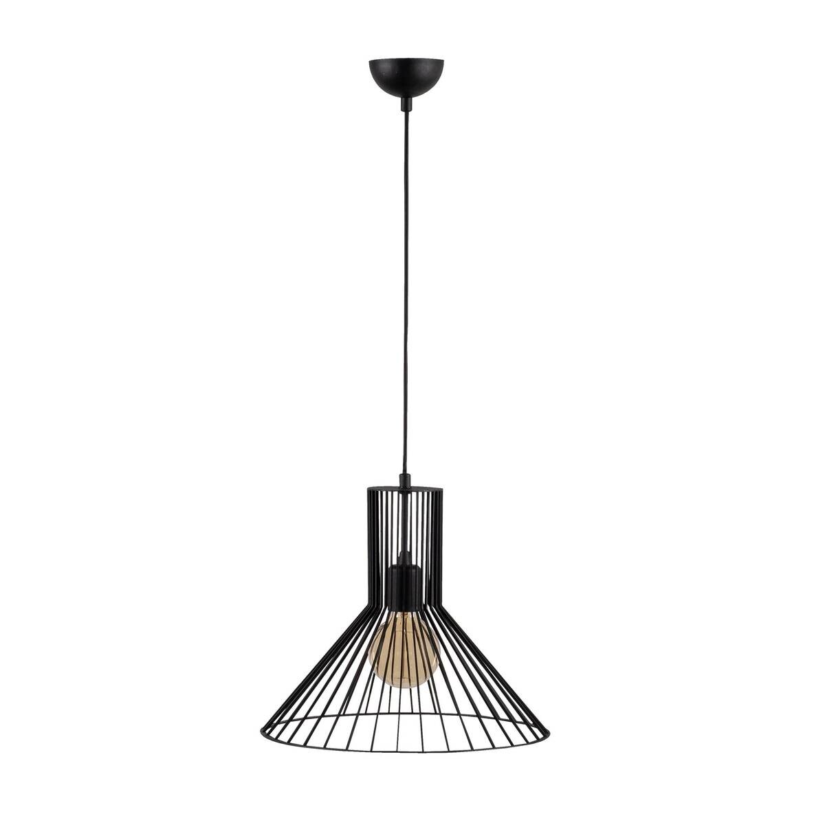 Opviq Pendelleuchte Fellini schwarz Metall B/H/T/L/D: ca. 38x128x38x38x38 cm E27 1 Brennstellen