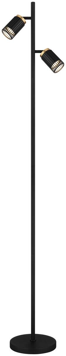 GLOBO Stehlampe mattschwarz Metall Aluminium B/H/T/L: ca. 22x158x27,5x27,5 cm GU10 2 Brennstellen