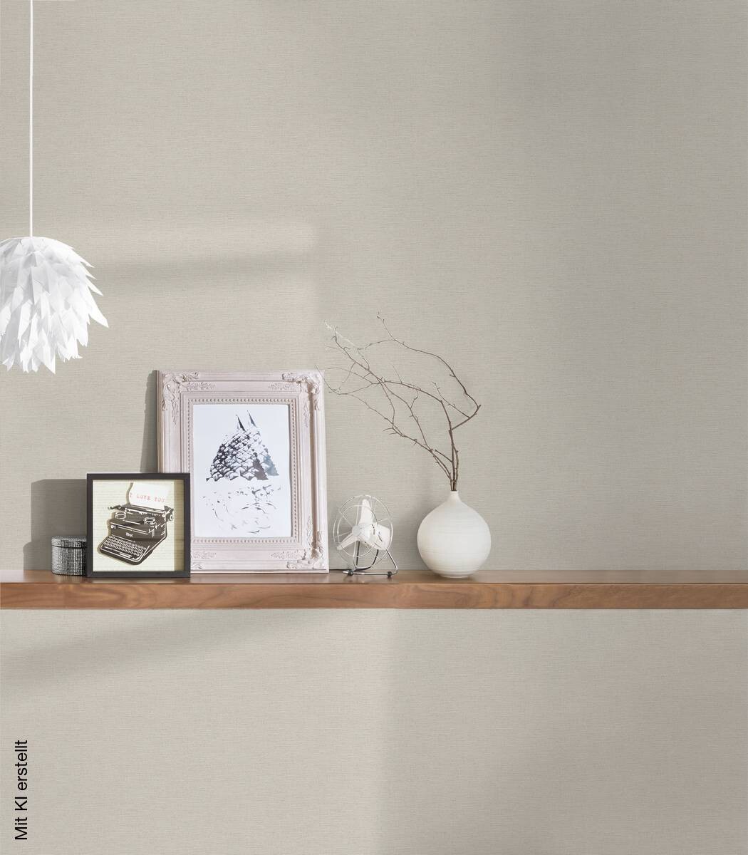 Vliestapete Uni beige B/L: ca. 53x1005 cm