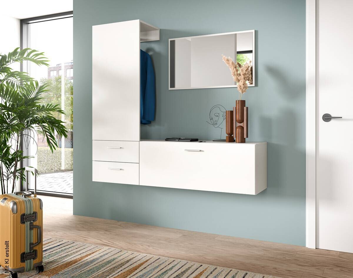 Garderobe VAGA weiß B/H/T: ca. 156x190x36 cm