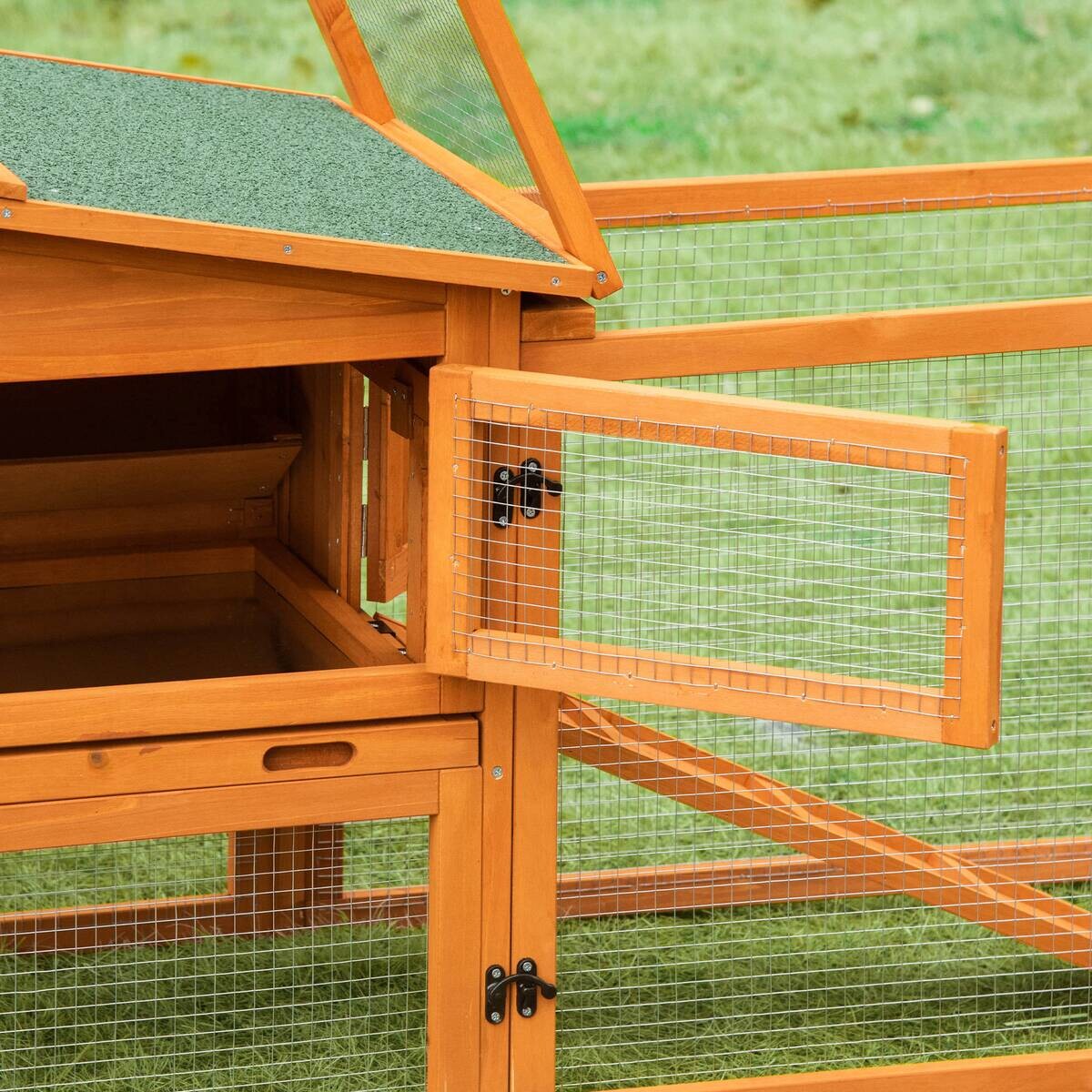 PawHut Stall orange Edelstahl B/H/L: ca. 58x156x68 cm