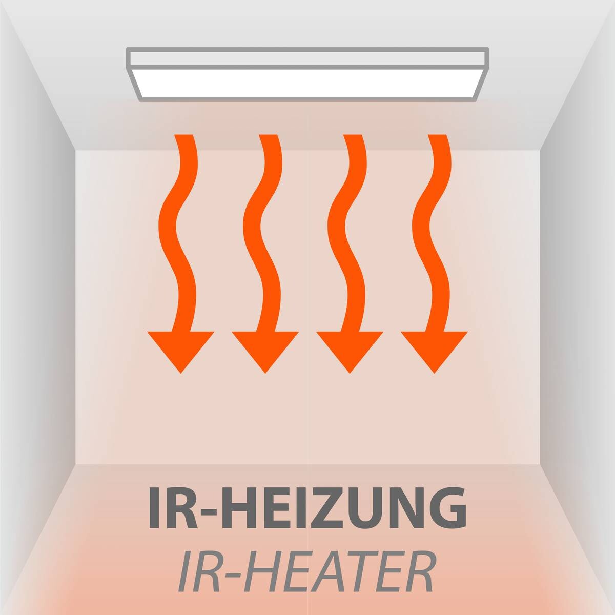 Just Light LED-Deckenleuchte mit Heizfunktion BEROA 18067-16 weiß Kunststoff Metall B/H/T: ca. 60x6,8x60 cm 1 Brennstellen