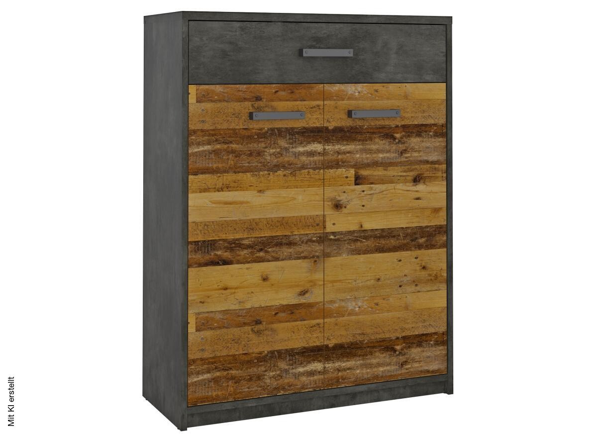 Schuhkommode Perugia Old Wood Nachbildung Fresko Nachbildung B/H/T: ca. 80x106x34 cm