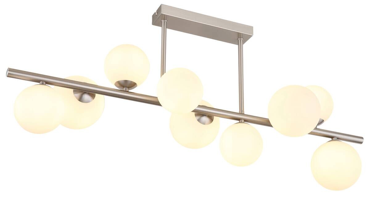 GLOBO Deckenleuchte nickel matt Metall B/H/T: ca. 28x37x87 cm G9 9 Brennstellen