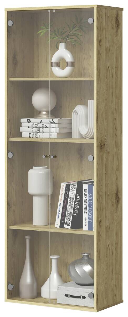 Vitrine Eiche Artisan Nachbildung B/H/T: ca. 61x171x33 cm