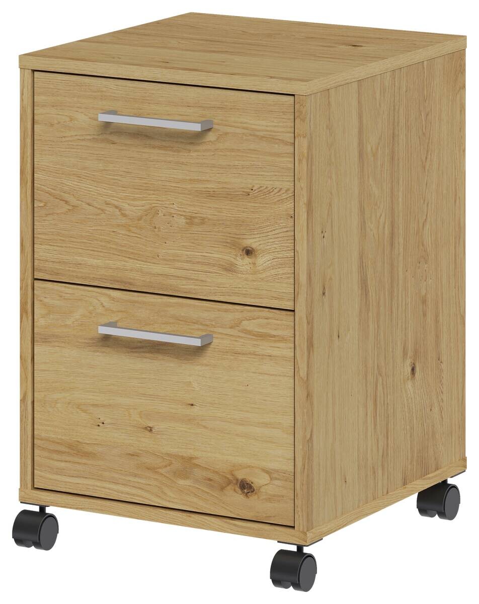 Rollcontainer Eiche Artisan Nachbildung B/H/T: ca. 38x57x39 cm