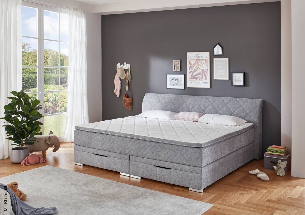 Familienboxbett Korfu silber Liegefläche B/L: ca. 240x200 cm