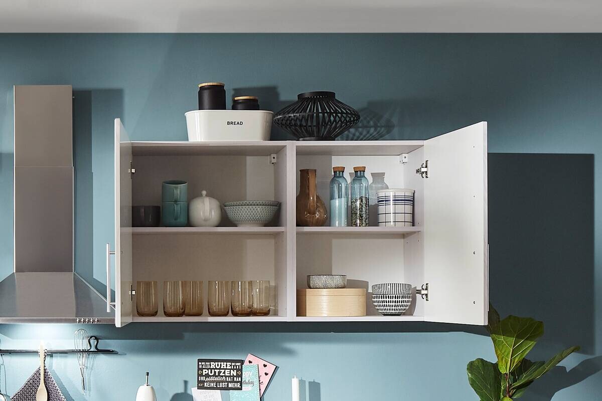 Respekta Winkelküche BERPL310LHWC weiß Lärche Nachbildung B/H/T: ca. 310x211x172 cm