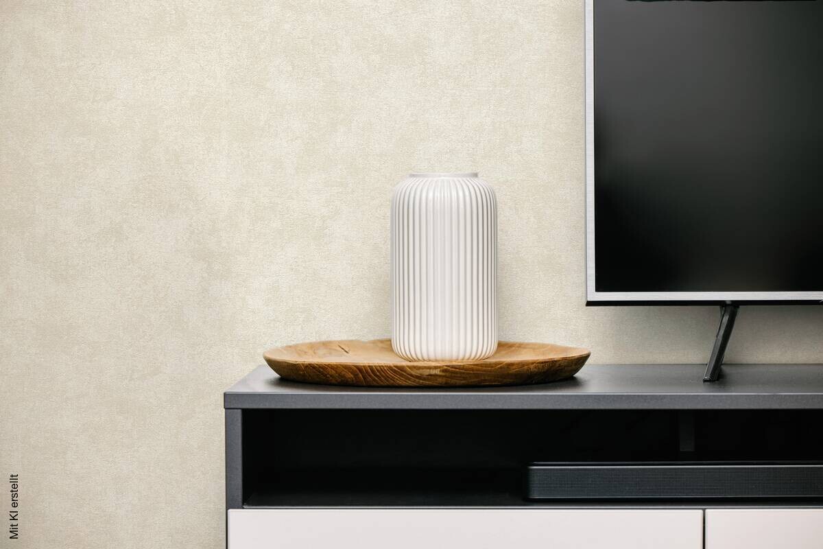 Vliestapete Uni creme B/L: ca. 53x1005 cm