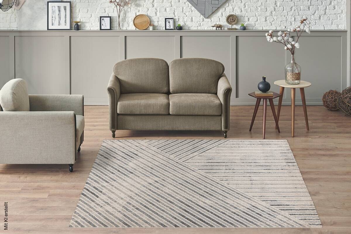 360Living Teppich Rhombus grau B/L: ca. 160x230 cm