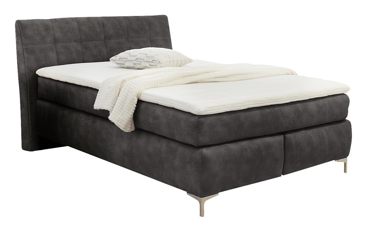 Boxspringbett hellgrau Liegefläche B/L: ca. 140x200 cm