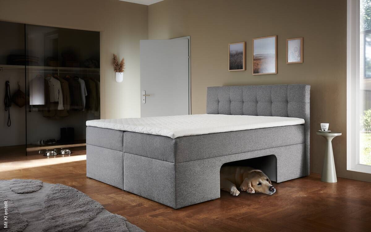 Boxbett Petty II hellgrau Liegefläche B/L: ca. 180x200 cm