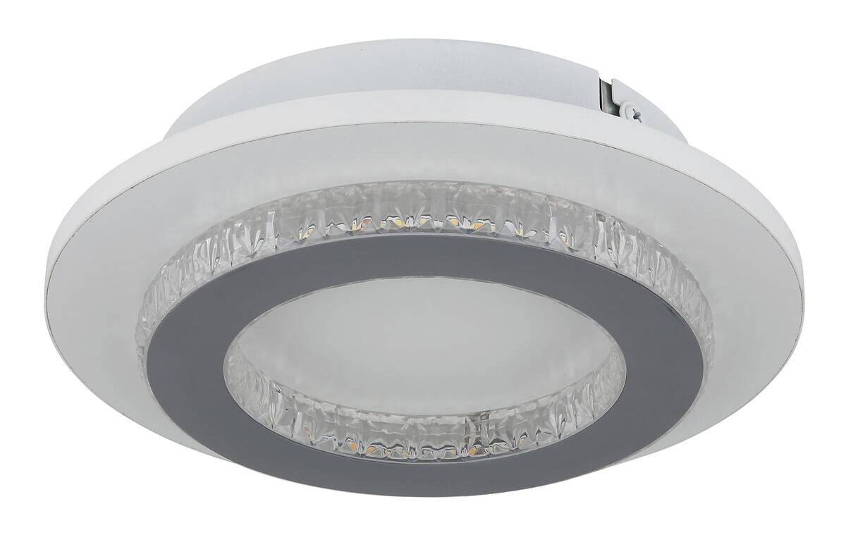GLOBO LED-Deckenleuchte klar hellgrau weiß Kunststoff Metall H/D: ca. 5,5x20 cm 1 Brennstellen