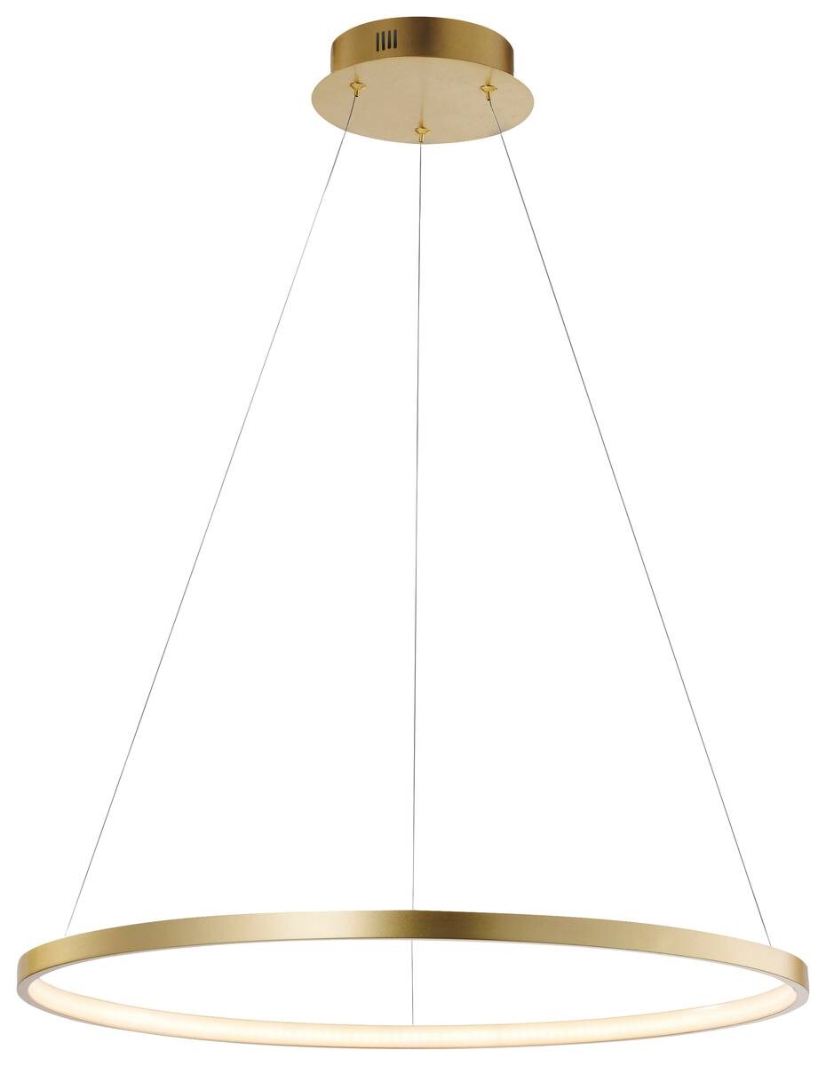 Just Light LED-Pendelleuchte CIRCLE 11524-12 weiß gold Kunststoff Metall H/D: ca. 120x60 cm 1 Brennstellen