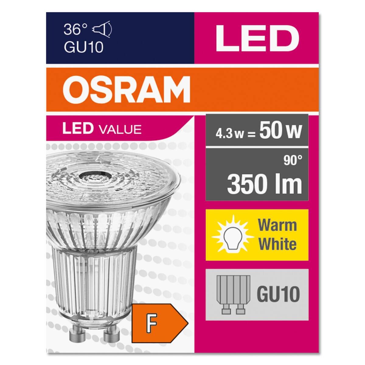 OSRAM LED-Leuchtmittel Reflektorlampe AC32703 GU10