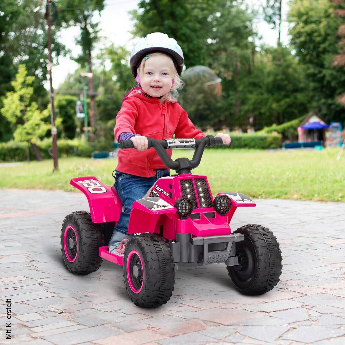 AIYAPLAY Kinder Elektro-Quad rosa B/H/L: ca. 42,5x46,5x70,5 cm