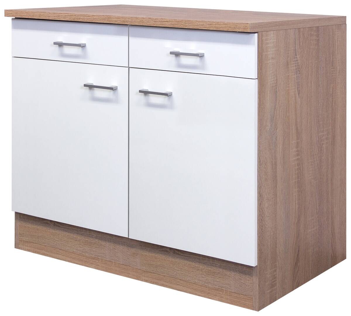 Unterschrank Samoa weiß Eiche Nachbildung B/H/T: ca. 100x85x60 cm