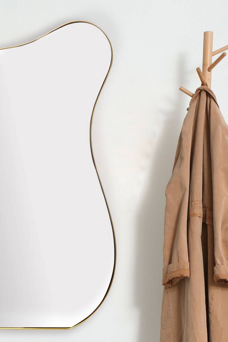 Wohnling Wandspiegel gold Metall B/H/T: ca. 60x100x2,5 cm