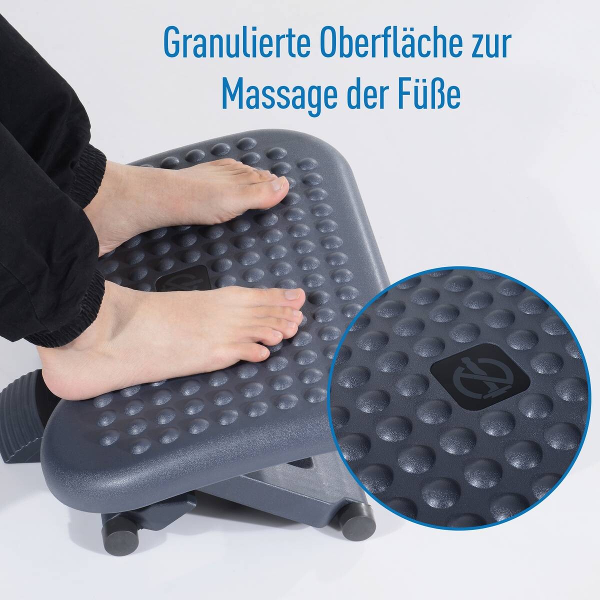 HOMCOM Fußstütze höhenverstellbar dunkelgrau