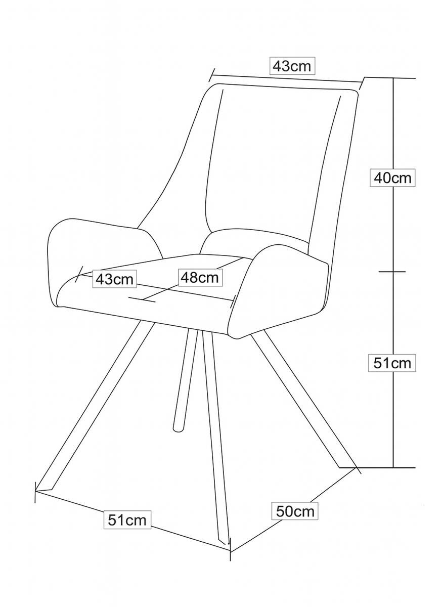 Stuhl HELEN, 2er Set anthrazit Stoff B/H/T: ca. 56x91x63 cm