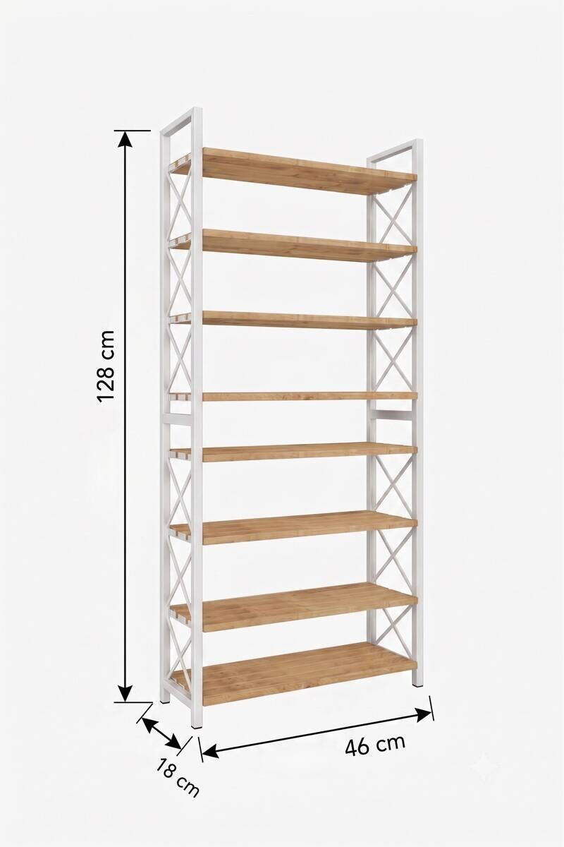 Aufbewahrungsregal weiß Holz B/H/T: ca. 46x128x18 cm