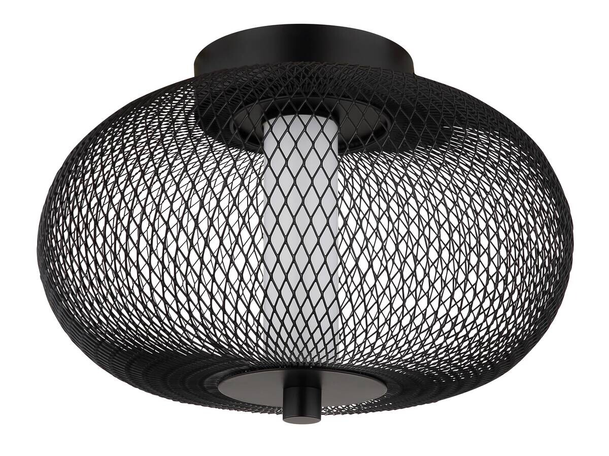 GLOBO LED-Deckenleuchte ASTARI 61270108 Opal schwarz Kunststoff Metall H/D: ca. 24x35 cm 1 Brennstellen