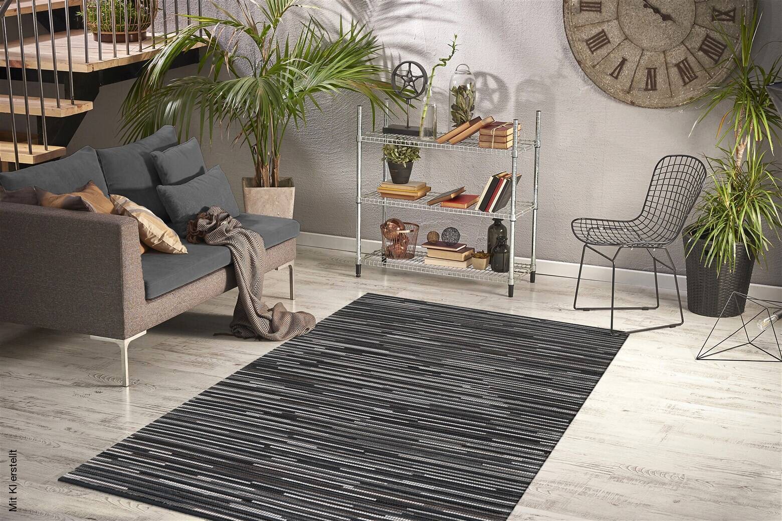 Arte Espina Kurzflorteppich Wild 8023 dunkelgrau B/L: ca. 170x240 cm