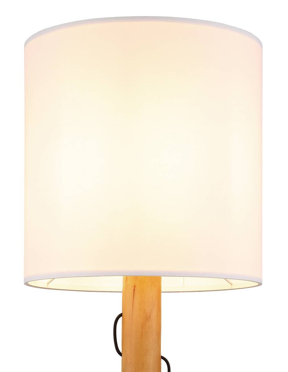 Stehlampe Cremium weiß natur Holz H/D: ca. 139x30 cm E14 1 Brennstellen
