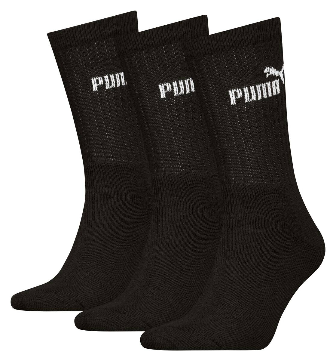 Puma Damen & Herren-Socken Puma schwarz 3 Packstücke Größe 39-42