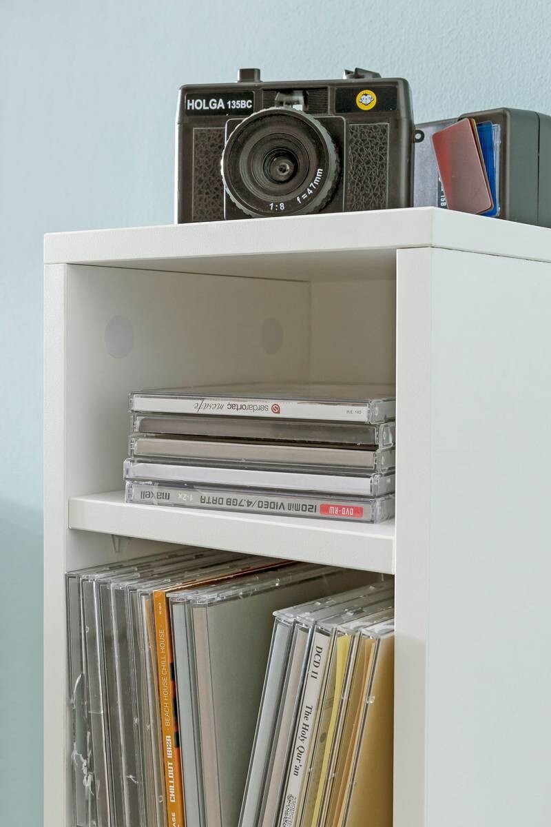 CD Regal weiß B/H/T: ca. 21x90x20 cm