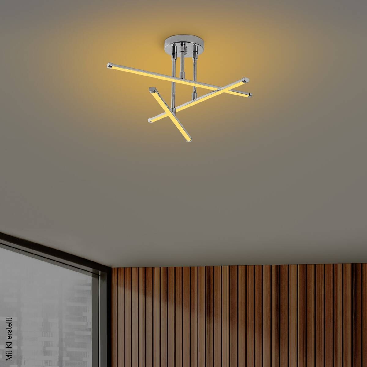 Opviq LED-Deckenleuchte Chrom B/H/T: ca. 51x26x51 cm