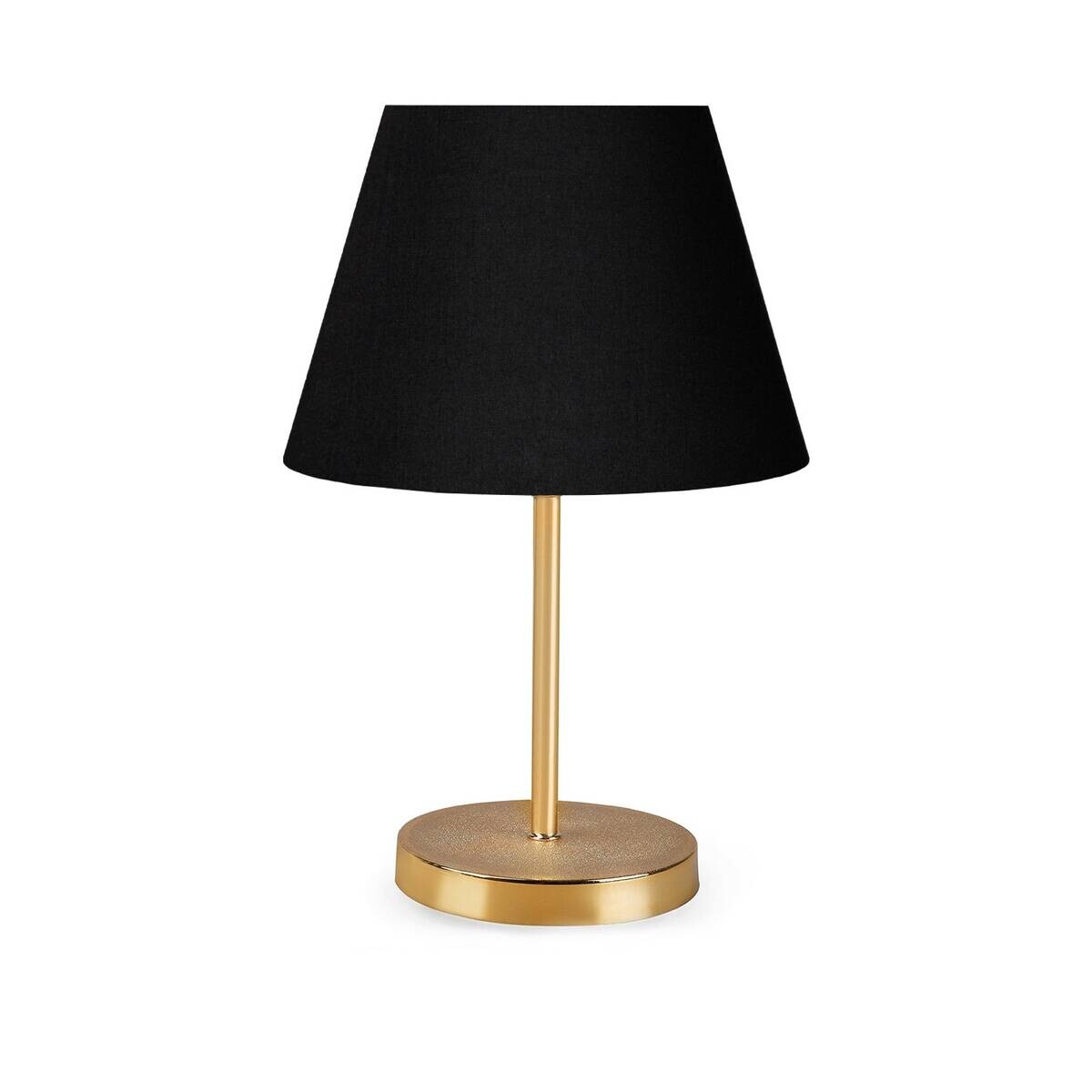 Tischleuchte schwarz gold Metall Stoff B/H/T/L: ca. 14x37x14x22 cm E27 1 Brennstellen